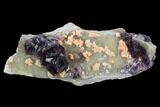 Dark Purple Fluorite Crystals on Druzy Quartz - China #128790-1